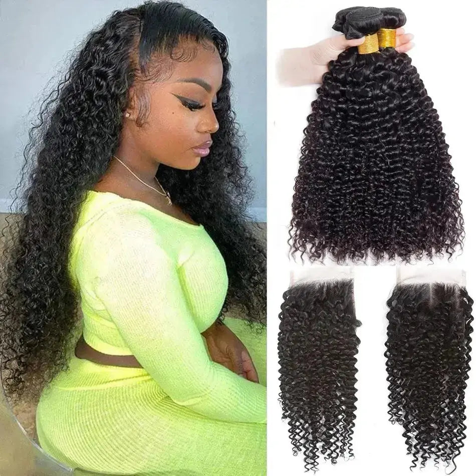 3 Bundles + 1 Free HD Closure Deal 100% Virgin Human Hair Bundles Her Majesty Bundles