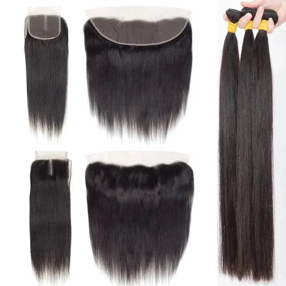 3 Bundles + 1 Free HD Closure Deal 100% Virgin Human Hair Bundles Her Majesty Bundles