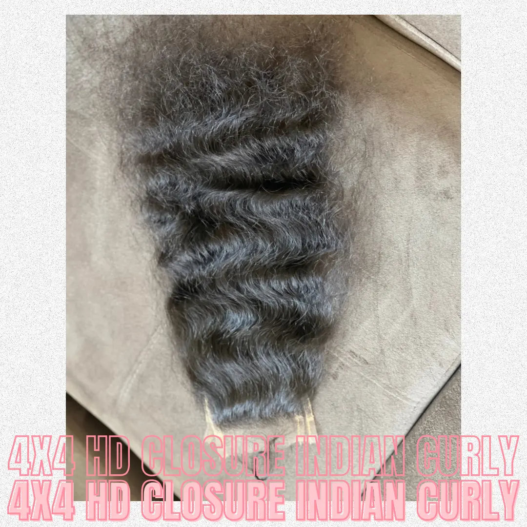 Raw Indian Curly – 4 x 4 HD Closure