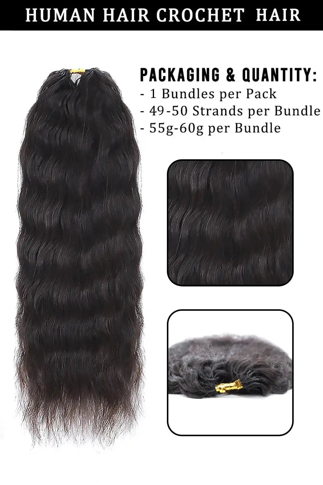 Feather Crochet Hair Extension – Wet and Wavy Her Majesty Bundles
